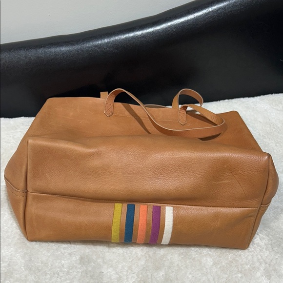 🇨🇦 Madewell Women's The Transport Stripe Embroidered Tote - Picture 14 of 15
